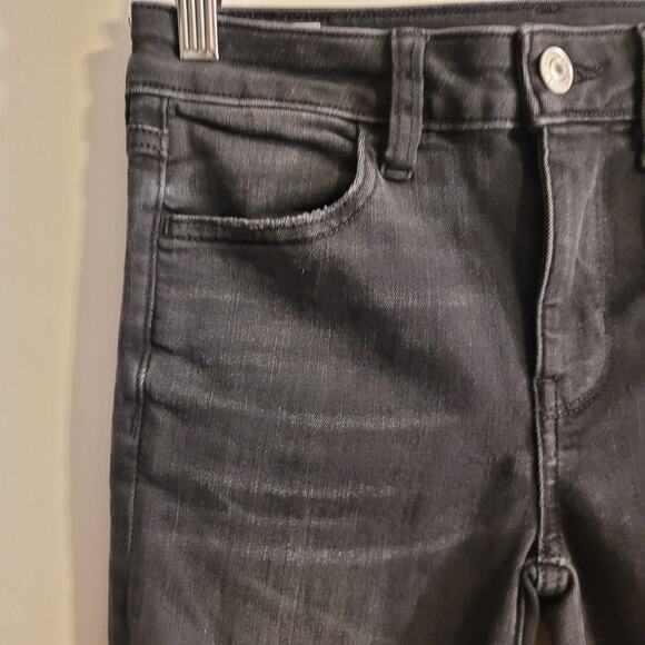 AMERICAN EAGLE Next Level Stretch Skinny Jeans 2 Ripped Black Sydney Sweeney - Picture 7 of 14